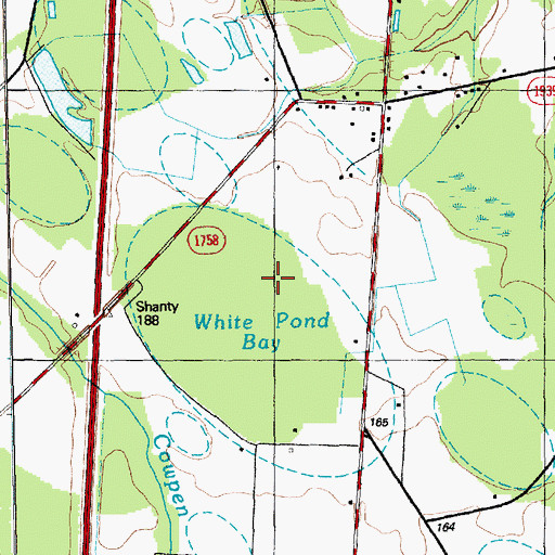 Topographic Map of White Pond Bay, NC