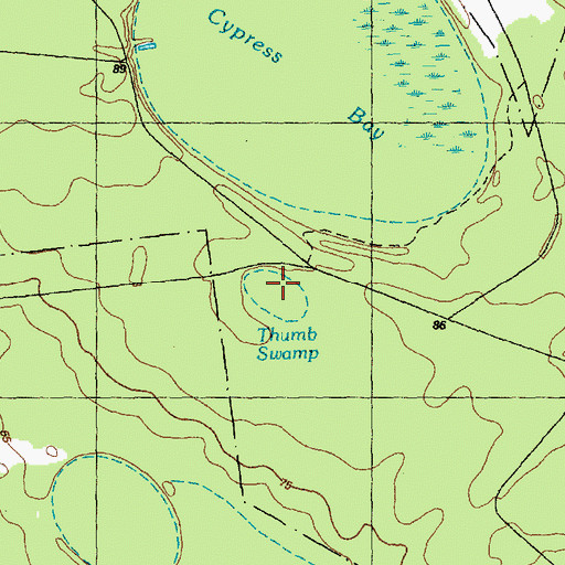 Topographic Map of Thumb Swamp, NC