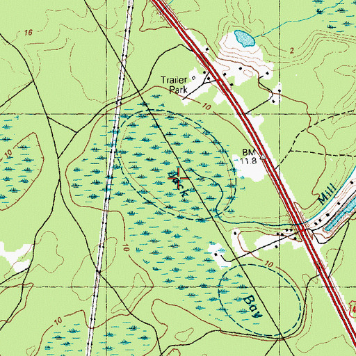 Topographic Map of Jack Bay, NC