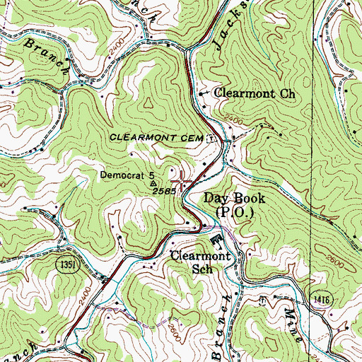 Topographic Map of Day Book Post Office, NC
