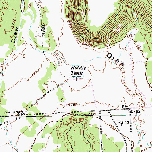 Topographic Map of Riddle Tank, AZ