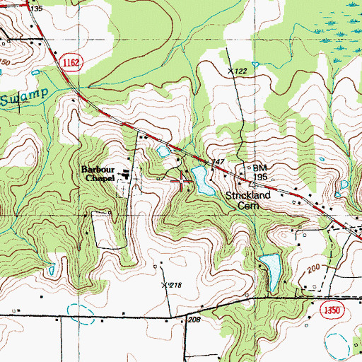 Topographic Map of Barbour Chapel, NC