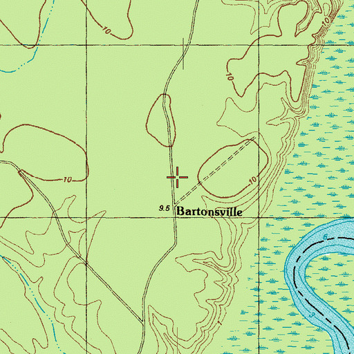 Topographic Map of Bartonsville, NC