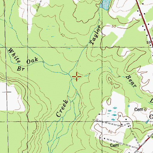 Topographic Map of Bear Den Branch, NC