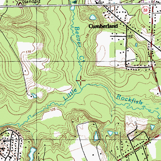 Topographic Map of Beaver Creek, NC
