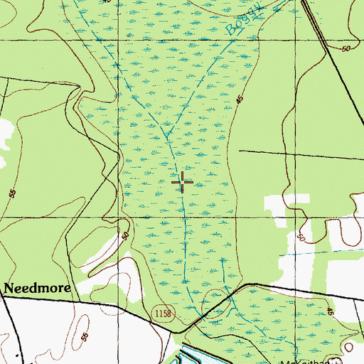 Topographic Map of Beaver Dam Swamp, NC