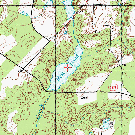Topographic Map of Best Pond, NC