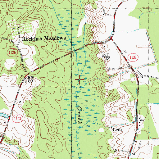 Topographic Map of Big Beaverdam Creek, NC