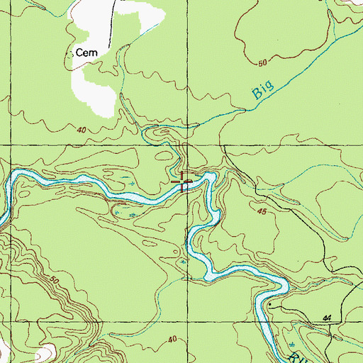 Topographic Map of Big Branch, NC