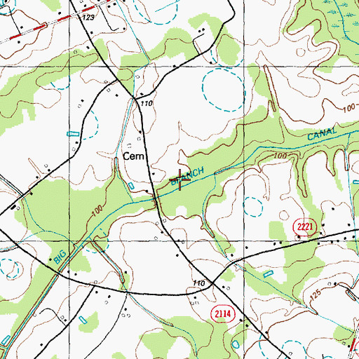 Topographic Map of Big Branch Canal, NC