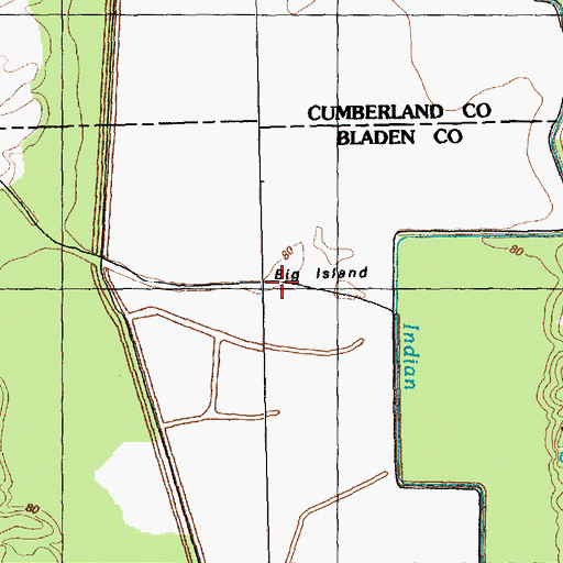 Topographic Map of Big Island, NC