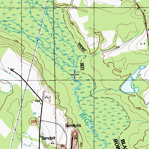 Topographic Map of Big Marsh Swamp, NC