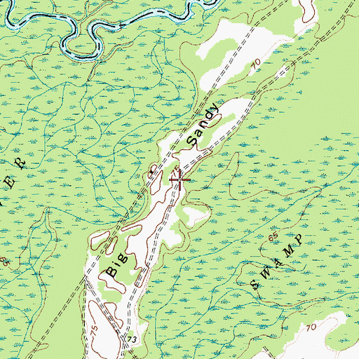 Topographic Map of Big Sandy Ridge, NC