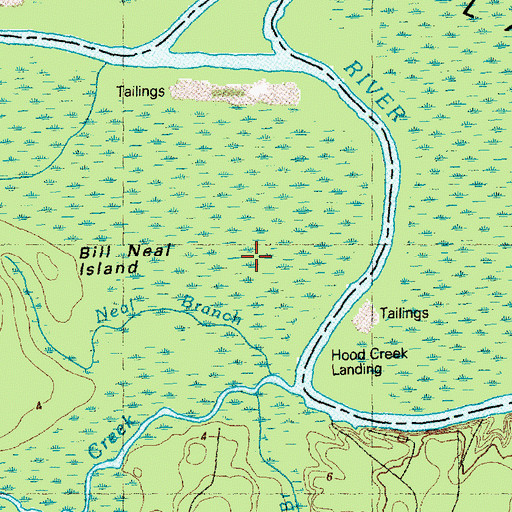 Topographic Map of Bill Neal Island, NC