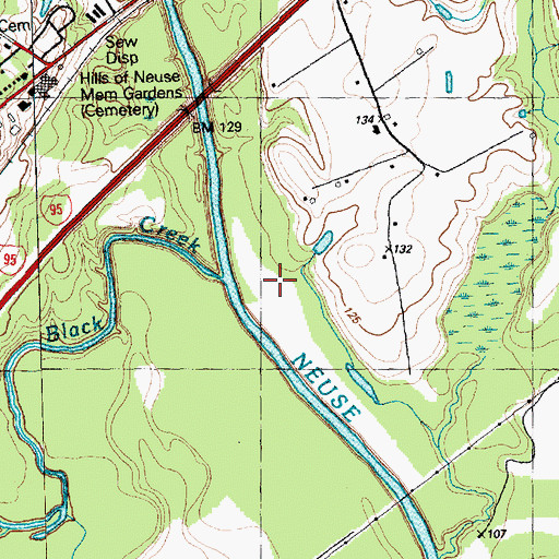Topographic Map of Black Creek, NC