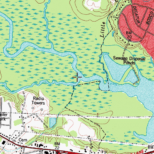 Topographic Map of Blue Creek, NC