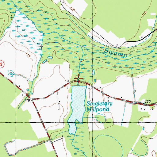 Topographic Map of Boots Swamp, NC
