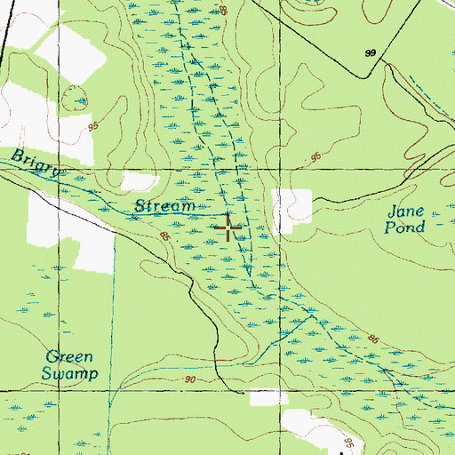 Topographic Map of Briary Stream, NC