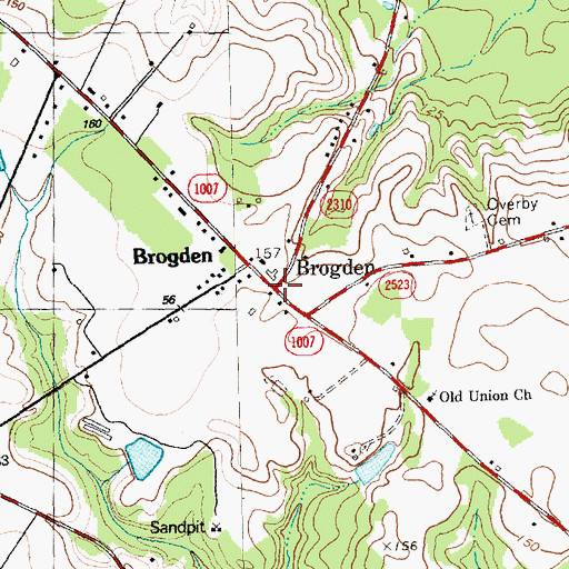 Topographic Map of Brogden, NC