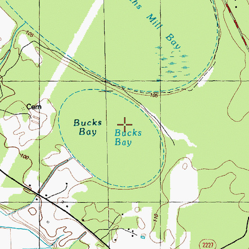 Topographic Map of Bucks Bay, NC