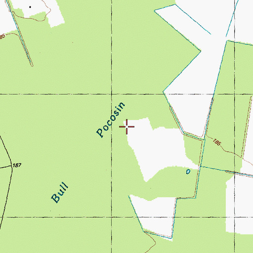 Topographic Map of Bull Pocosin, NC