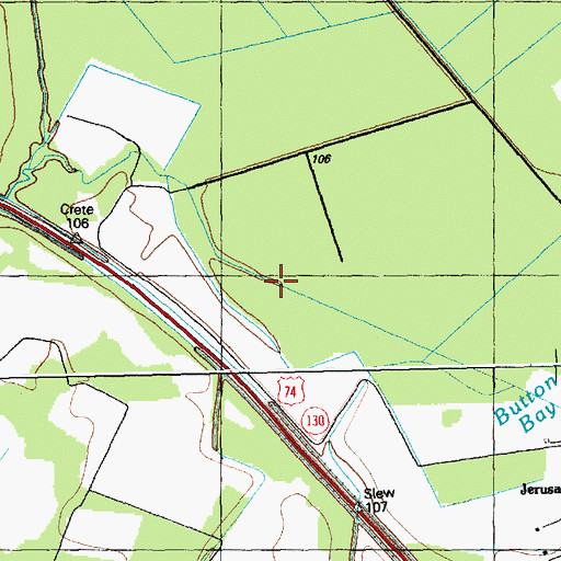 Topographic Map of Button Bay, NC