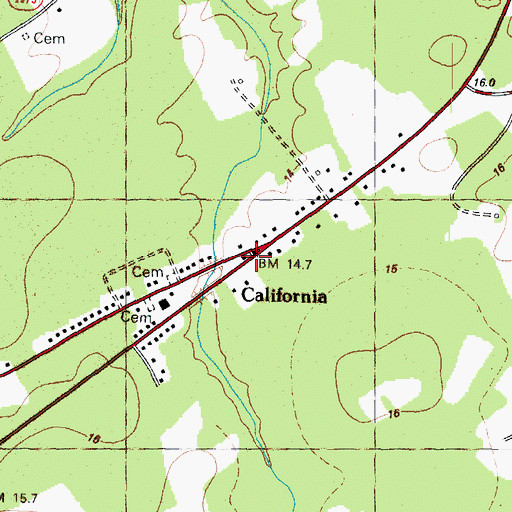 Topographic Map of California, NC