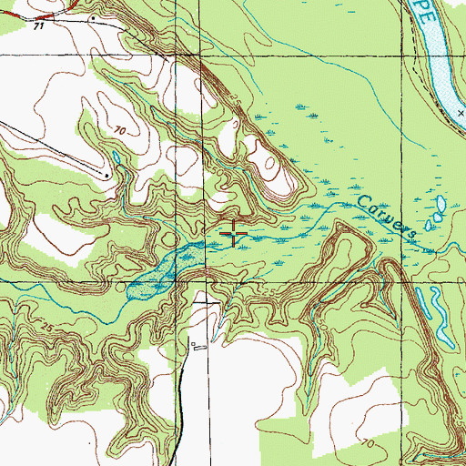 Topographic Map of Carvers Creek, NC