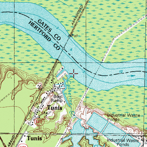 Topographic Map of Catherine Creek, NC