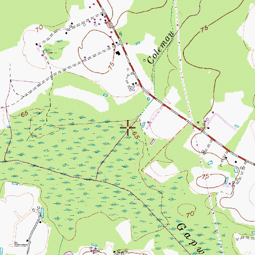 Topographic Map of Coleman Mill Branch, NC