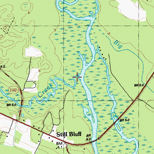 Topographic Map of Colly Creek, NC