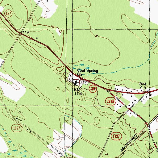 Topographic Map of Cool Spring Church, NC