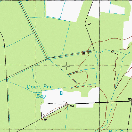 Topographic Map of Cow Pen Bay (historical), NC