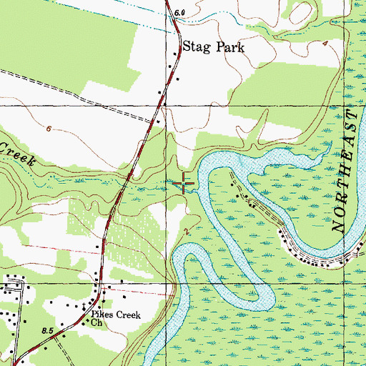 Topographic Map of Cypress Creek, NC