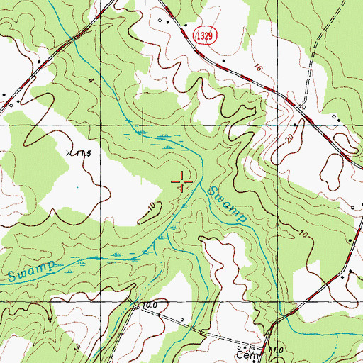 Topographic Map of Cypress Swamp, NC