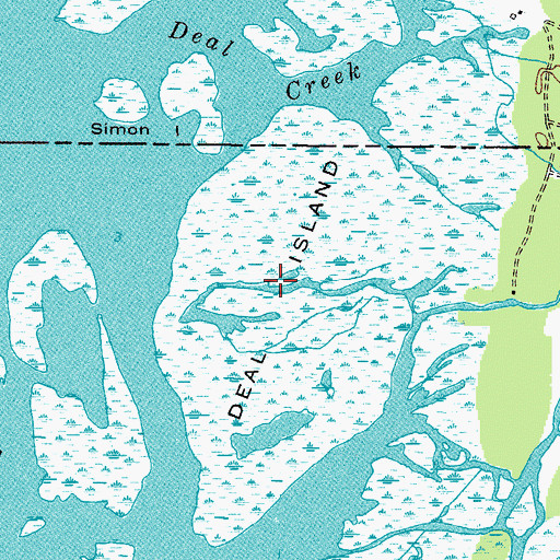 Topographic Map of Deal Island, NC