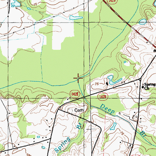 Topographic Map of Deep Branch, NC