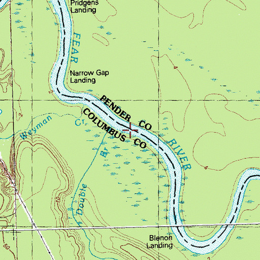 Topographic Map of Double Branch, NC
