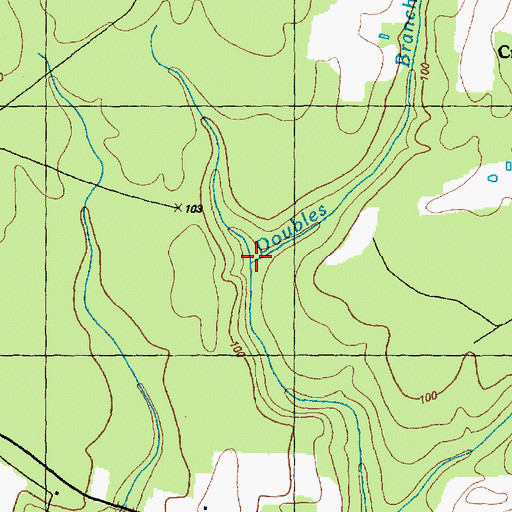 Topographic Map of Doubles Branch, NC