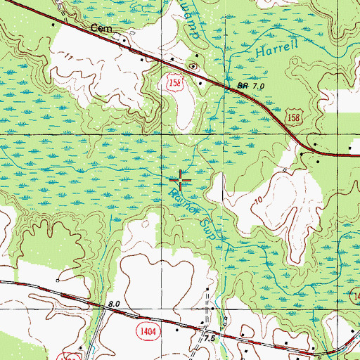 Topographic Map of Duke Swamp, NC
