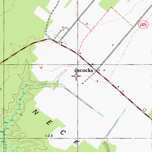 Topographic Map of Durants Neck, NC