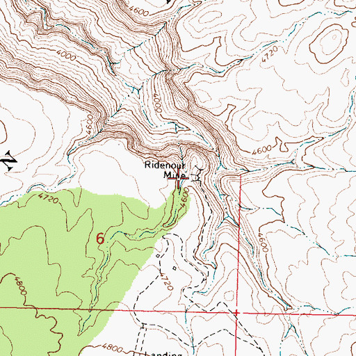 Topographic Map of Ridenour Mine, AZ
