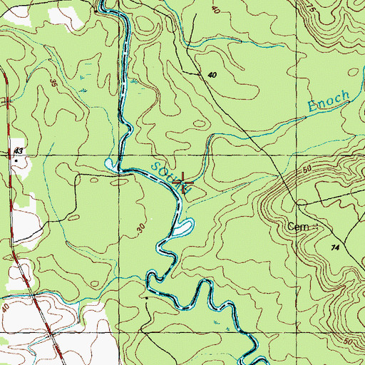 Topographic Map of Enoch Mill Creek, NC