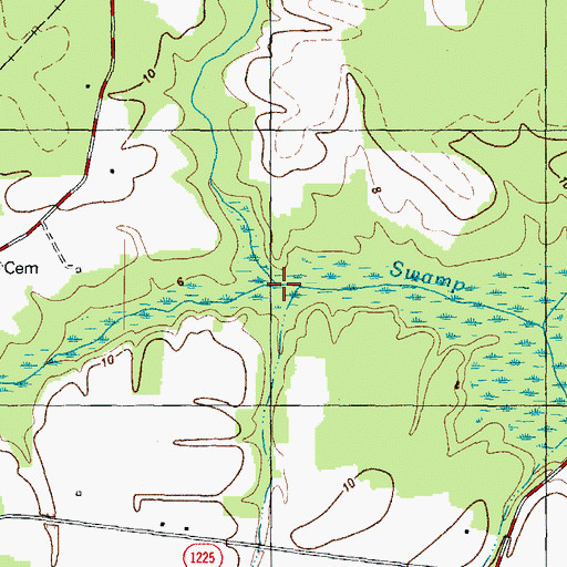 Topographic Map of Flat Branch, NC