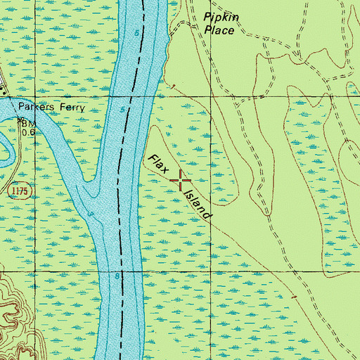 Topographic Map of Flax Island, NC