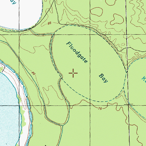 Topographic Map of Floodgate Bay, NC