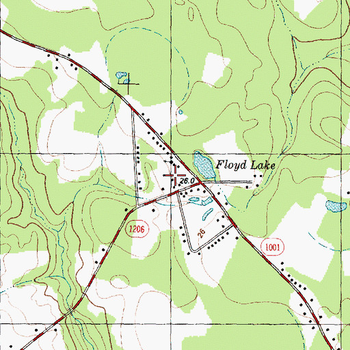 Topographic Map of Floyd Lake, NC