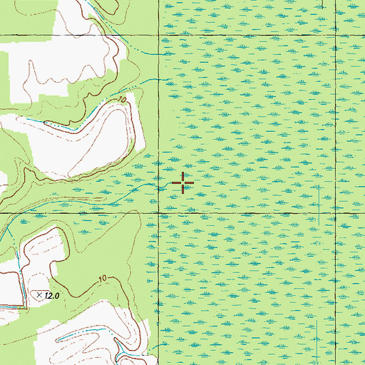 Topographic Map of Folly Swamp, NC