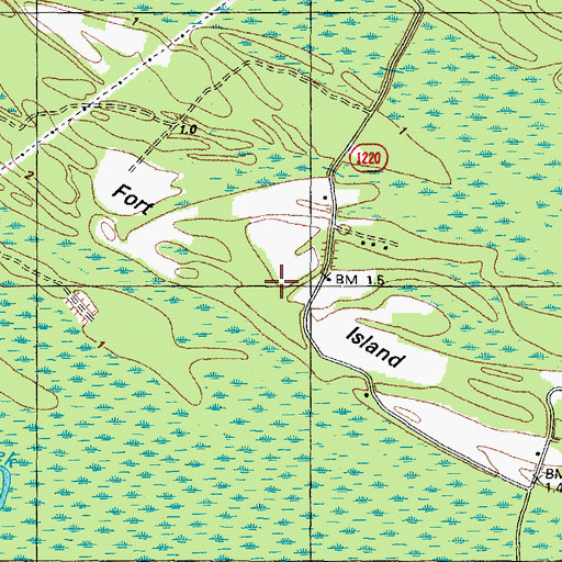 Topographic Map of Fort Island, NC