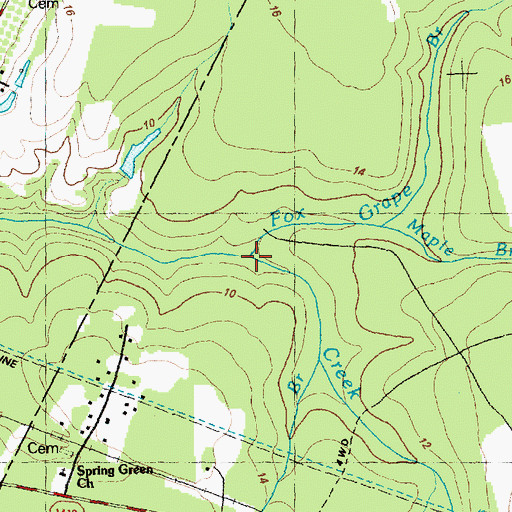 Topographic Map of Fox Maple Branch, NC
